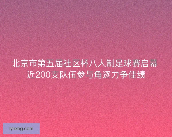 北京市第五届社区杯八人制足球赛启幕 近200支队伍参与角逐力争佳绩